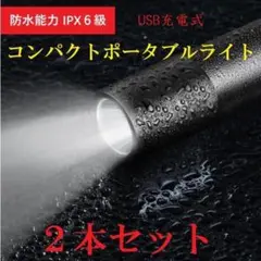 充電ケーブル付 LED懐中電灯 強力 USB充電式 防水 携帯 防災