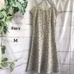 フェアリー Fairy　ボタニカル柄　ノースリーブワンピース　日本製　Ｍ
