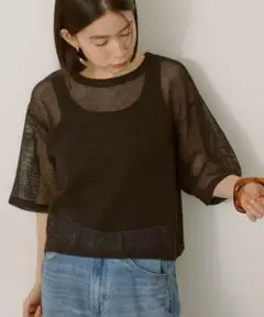 アメリカンホリック メッシュボックスTシャツ L ブラック