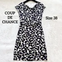 COUP DE CHANCE✨花柄　ドレープワンピース ジャージー素材　M