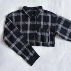 チェック柄 ショートシャツ クロップドシャツ