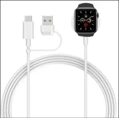 磁気吸着 AppleWatch 2in1充電ケーブル iPhone