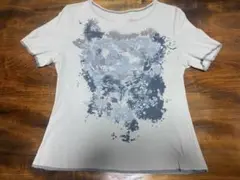 ライトグレー抽象グラフィック Tシャツ サイズ42