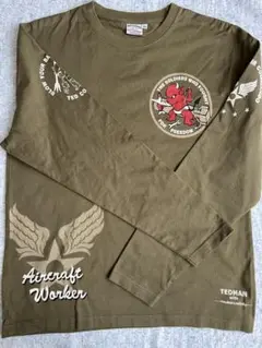 【美品】TEDMAN テッドマン 長袖Tシャツ ロンT カーキ 44 XL 希少