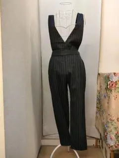 アルアバイル ネイビー サロペット ストライプ パンツ