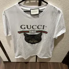GUCCI 猫の顔スパンコールTシャツ