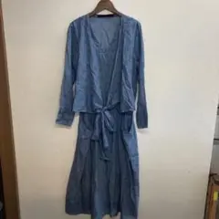 【お値下げ】アーキ レイヤード風ワンピース ブルー S