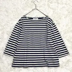 VALMAN Tシャツ カットソー 7分袖 ボーダー L カジュアル 綿100％