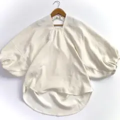 極美品 ウィムガゼット ダブルクロスバルーンスリーブプルオーバー 白 23SS