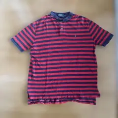 Polo by Ralph Lauren 赤と紺ストライプ XL