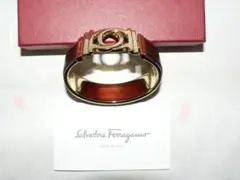 【ヴィンテージ】サルバトーレフェラガモ レザーバングル(濃茶)