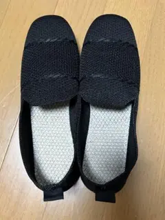 新品未使用 パンプス メッシュ ブラック 黒 フラットシューズ ぺたんこ