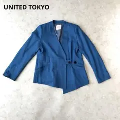 UNITED TOKYO ネオリネンカラーレスジャケット ブルー 1