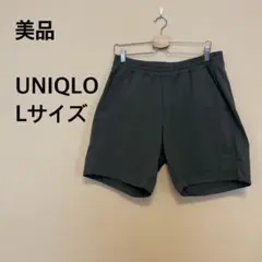 【美品】UNIQLO/メンズショートパンツ/カーキ/無地/シンプル/ウエストゴム