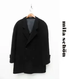 R163/ mila schon ダブルジャケット コート XL相当 黒