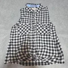 Bershka　28mex M ノースリーブチェックシャツ