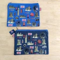 【未使用】ポーチ 2点セット｜ロンドン柄 ポーチ I LOVE LONDON