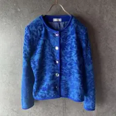 【入手困難】Yves saint Laurent 総柄カーディガン 宝石 レトロ