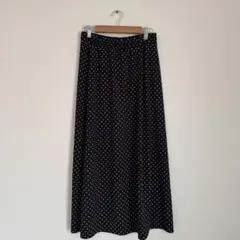 UNIQLO 黒白ドット ロングスカート M