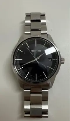 SEIKO ブラックダイヤル ステンレススチール不動