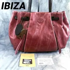 IBIZA イビザショルダーバッグ 日本製 ピンク本革 トートバッグ馬チャーム