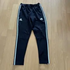 adidas 黒ジャージパンツ ストライプデザイン