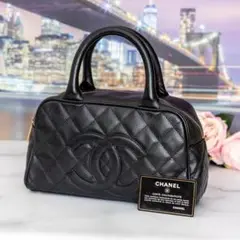 CHANEL マトラッセ ミニボストンバッグ キャビアスキン ココマーク