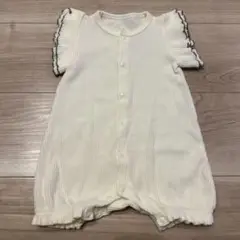 GU リブ編みフリル袖ロンパース 60