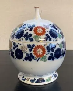 【新品未使用品】【香蘭社】ルリ金彩梅春蘭　ボンボニエール ルリ金彩梅春蘭）ボンボニエール«蓋物|有田焼の老舗-香蘭社