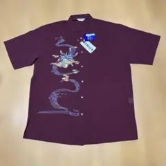 沖縄かりゆしのTシャツ　パネル鳳凰紅型柄