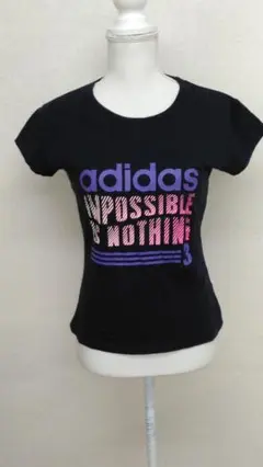 値下大歓迎 #253 レディース adidas 半袖Tシャツ 黒 サイズL