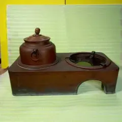 【送料無料】デッドストック　燗銅壺　火鉢　茶釜　鉄瓶　骨董　古民具　アンティーク 送料無料】デッドストック 燗銅壺 火鉢 茶釜 鉄瓶 骨董 古民具