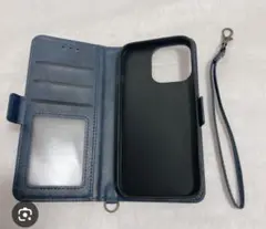 ●ONES iPhone13Pro ケース　手帳型　ネイビー