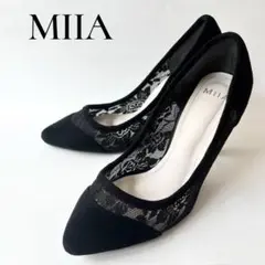✨美品✨MIIA ミーア レース シースルー パンプス ブラック 黒M サイズ