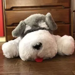 新品 ぬいぐるみ BIG シュナとボブねそべり dog 犬 シュナウザー グレー