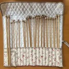 CLOVER 木製棒針35本セット 花柄ケース