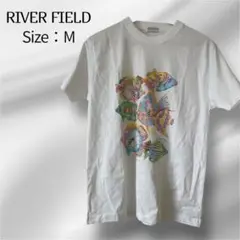 RIVER FIELD メンズ フィッシュイラスト 半袖Tシャツ Mサイズ