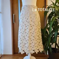 La TOTALITE アイボリー レーススカート 膝下 エレガント タグ付