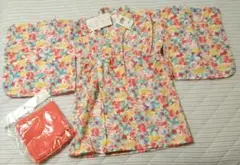 【値下げ不可】新品　95 女の子　浴衣　帯　ピンク　花柄　セット