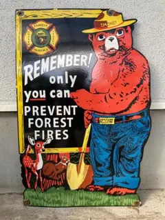 ビンテージ 大型 看板 スモーキーベア Smokey The Bear 76㎝