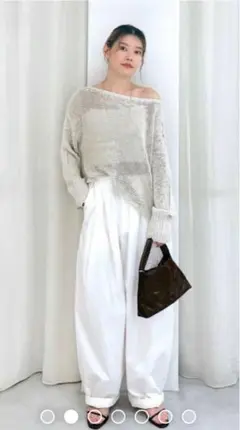 BABYLONE タイプタックボリュームパンツ　ホワイト