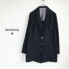 フェリシモ 薄手ジャケット【M】スリットスリーブ フレアスリーブ 黒 オフィス