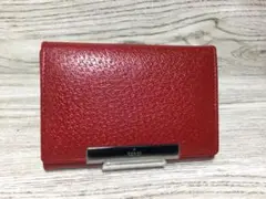 GUCCI グッチ レッドレザー シルバープレート カード・名刺・定期入れ
