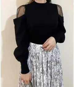 美品 snidel シースルーショルダーニットトップス