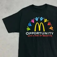 マクドナルド　ロゴプリント　トップス　半袖　Tシャツ　古着　ブラック　S