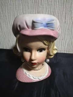 レディヘッドベース　ミッドセンチュリー　 瀬戸ノベルティ　ヴィンテージ陶器 ヴィンテージ 女性陶器 レディ ヘッドベース 瀬戸ノベルティ