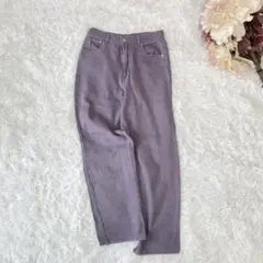 GRL フラッシャー付きカラーデニムストレートパンツ[on059a]Lサイズ紫