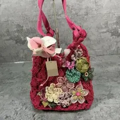トート バッグ 巾着 花 ピンク パープル レディース