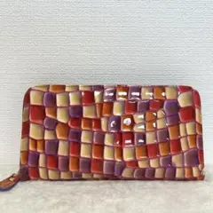 美品 ステンドグラス調長財布 ウォレット きれい 持ちやすい