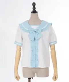 axes femme kawaii セーラー襟ブラウス サックス Mサイズ